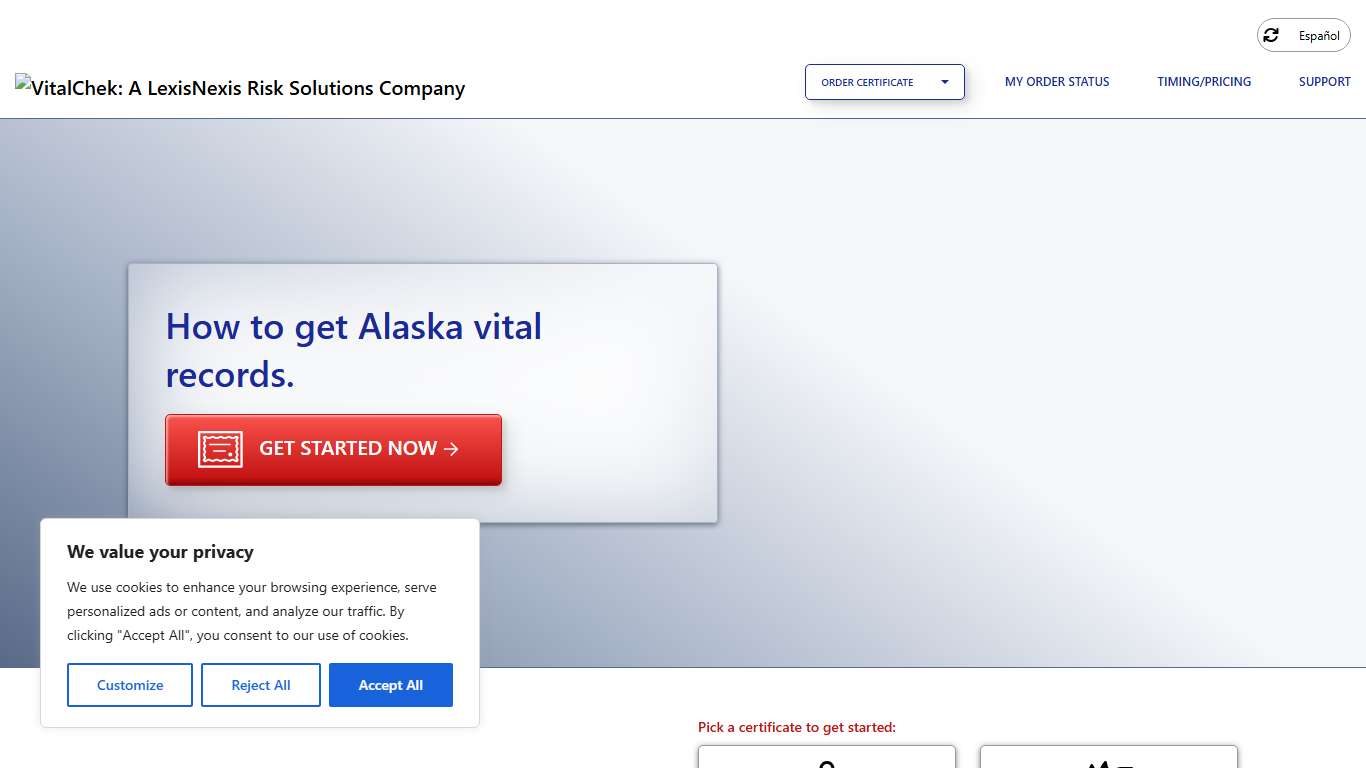 Alaska (AK) Vital Records State Certificates - VitalChek